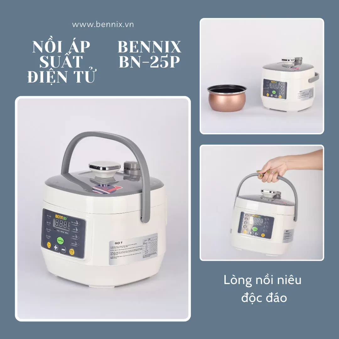 NỒI ÁP SUẤT ĐIỆN TỬ BENNIX BN-25P DUNG TÍCH 2,5L