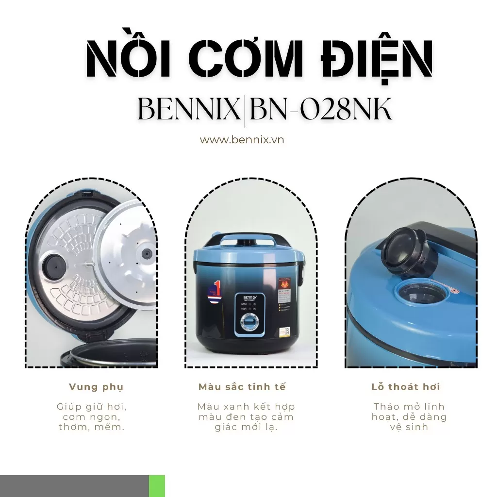 Nồi Cơm Điện Bennix BN - 28NK Dung Tích 2,8L