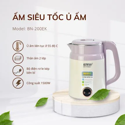 Ấm Siêu Tốc Bennix BN-200EK 2 Lít - Đun Nước Nhanh Chóng, Tiết Kiệm Thời Gian