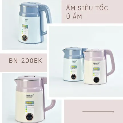 Ấm Siêu Tốc Bennix BN-200EK 2 Lít - Đun Nước Nhanh Chóng, Tiết Kiệm Thời Gian