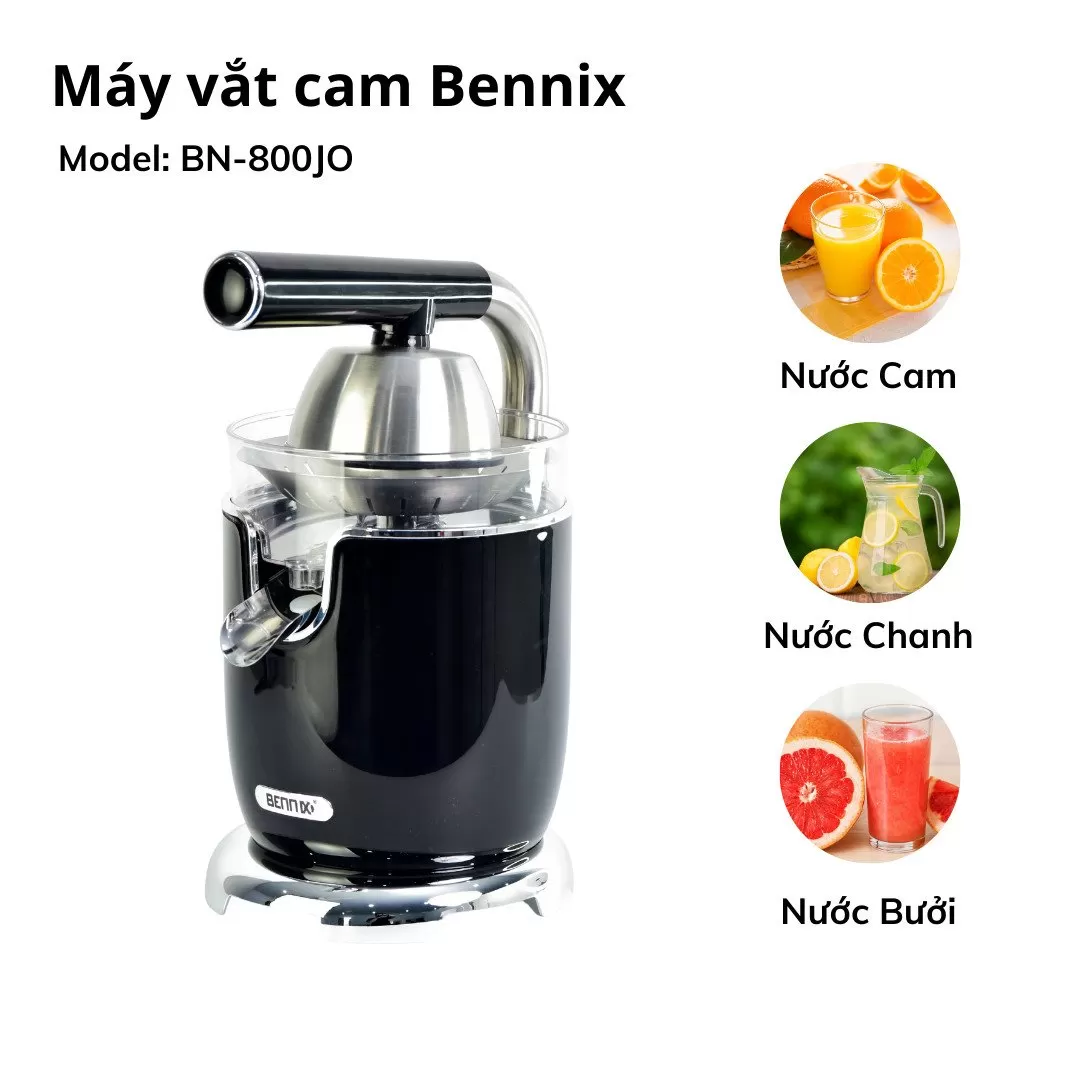 Máy Vắt Cam Có Tay Cầm, Lưới Lọc Inox BENNIX BN-800JO