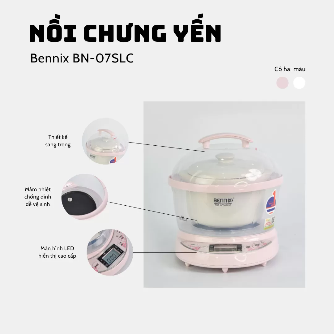 Nồi chưng yến Bennix BN-07SLC Dung tích 700ml