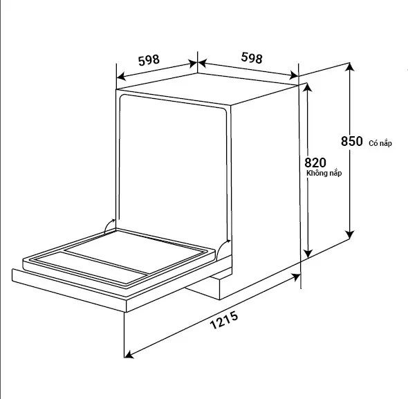 MÁY RỬA CHÉN KAFF KF-CARYA1FB (Sức chứa 16 bộ đồ ăn Châu Âu)