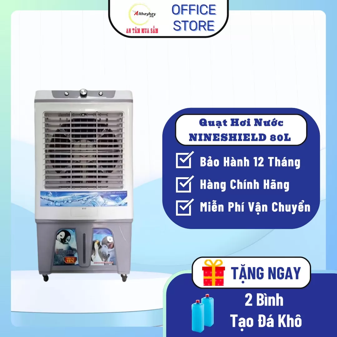 Quạt Điều Hòa Hơi Nước Nineshield  Tạo Ẩm- Bảo Hành 12 Tháng