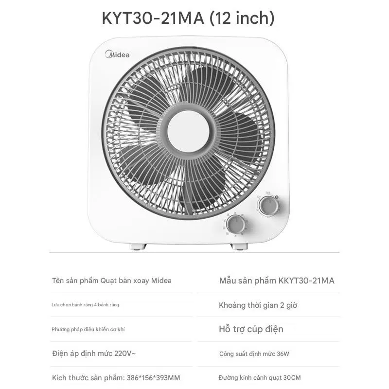 Quạt hộp tản gió Midea KYT30-21MA công suất 36W cánh 12 inch, bảo hành 12 tháng