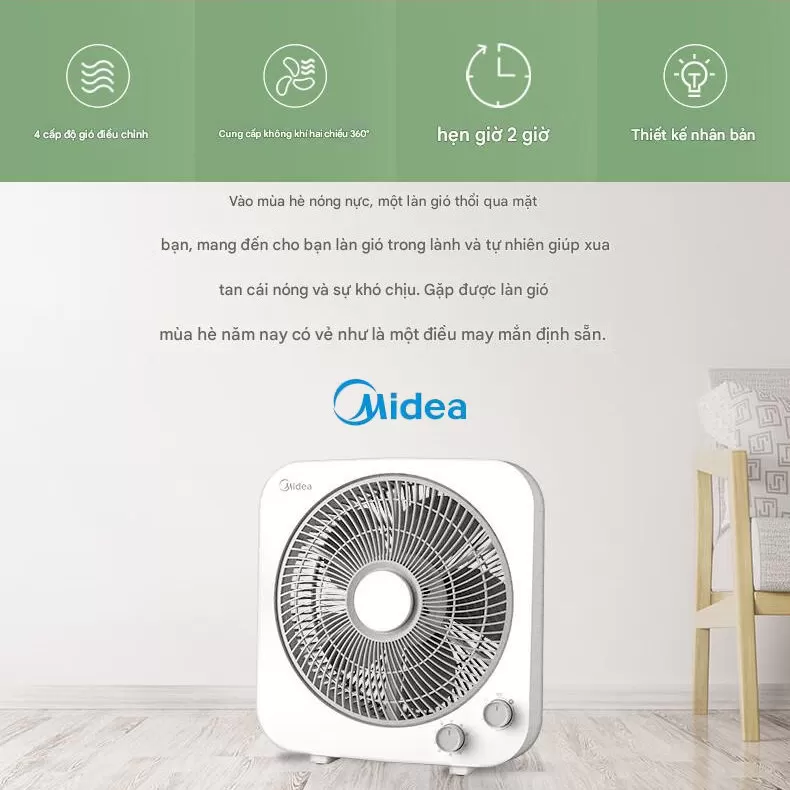 Quạt hộp tản gió Midea KYT30-21MA công suất 36W cánh 12 inch, bảo hành 12 tháng