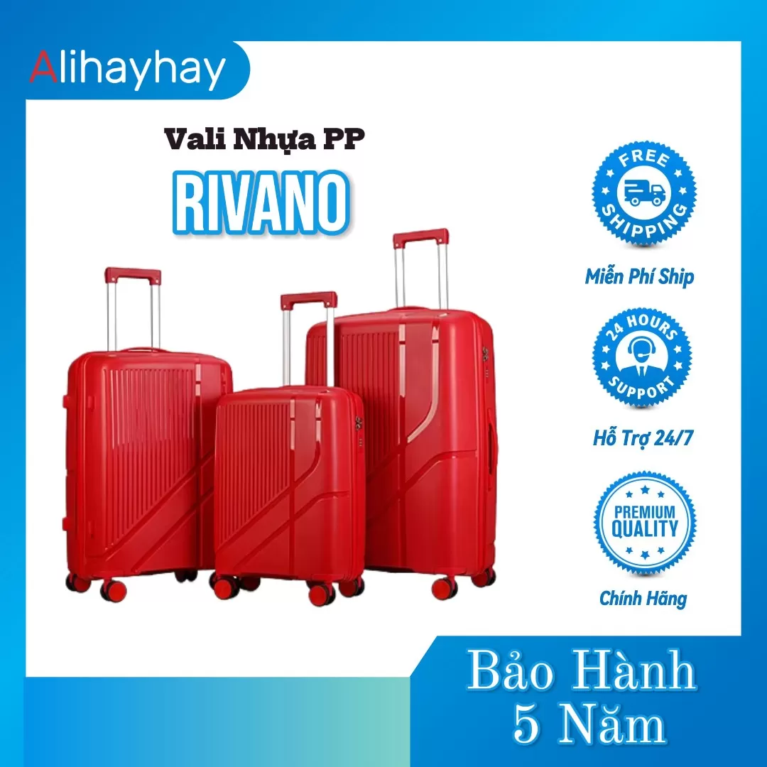 Vali nhựa PP - RIVANO màu đỏ