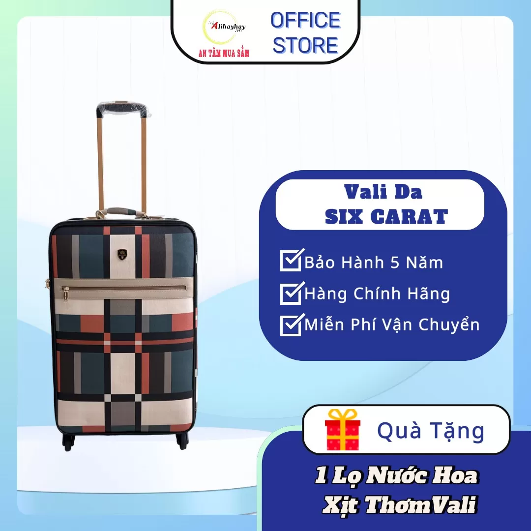 Vali Da Cao Cấp Six Carat họa tiết