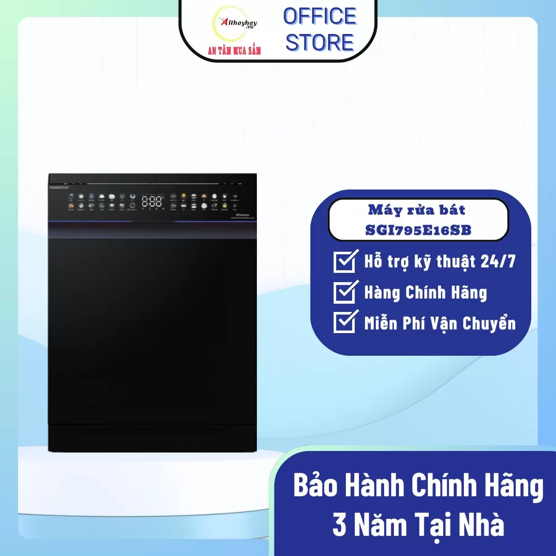 Máy rửa bát Emberton EB SGI795E16SB (sức chứa 16 bộ đồ ăn Châu Âu)