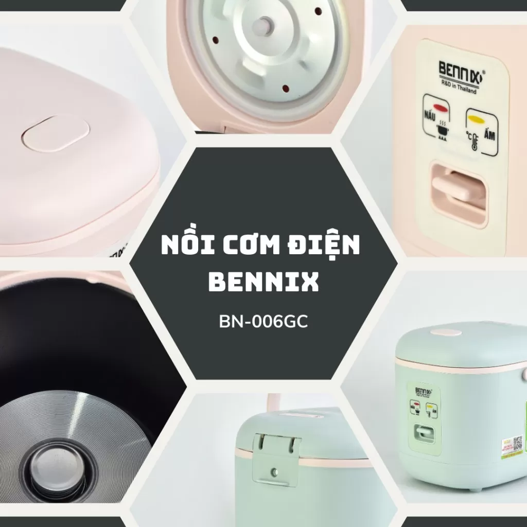 Nồi cơm điện Bennix BN-006GC,dung tích 0,6 Lít