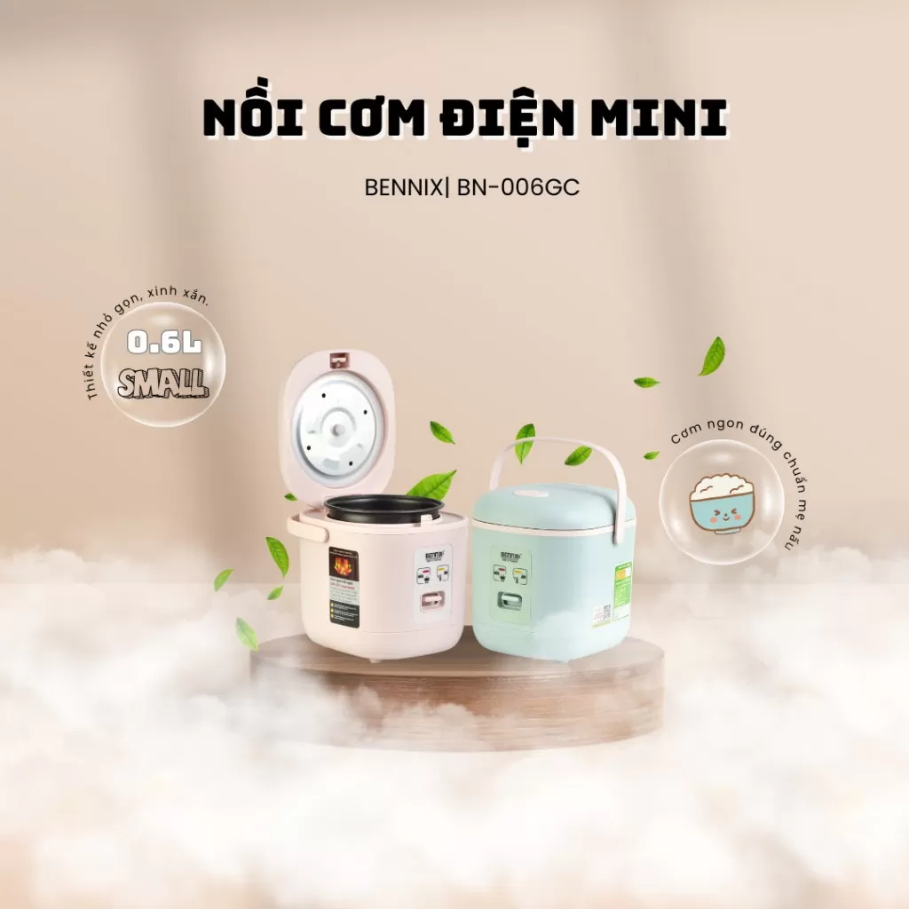 Nồi cơm điện Bennix BN-006GC,dung tích 0,6 Lít