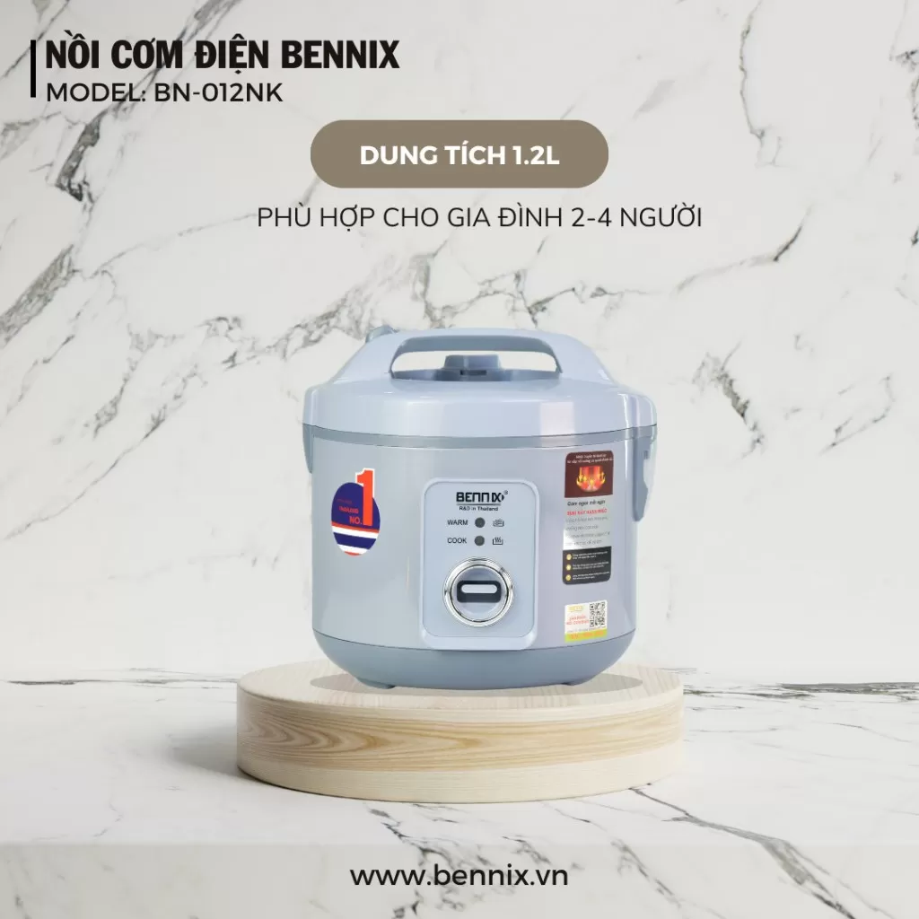 Nồi cơm điện Mini Bennix BN - 12NK ,dung tích 1,2L