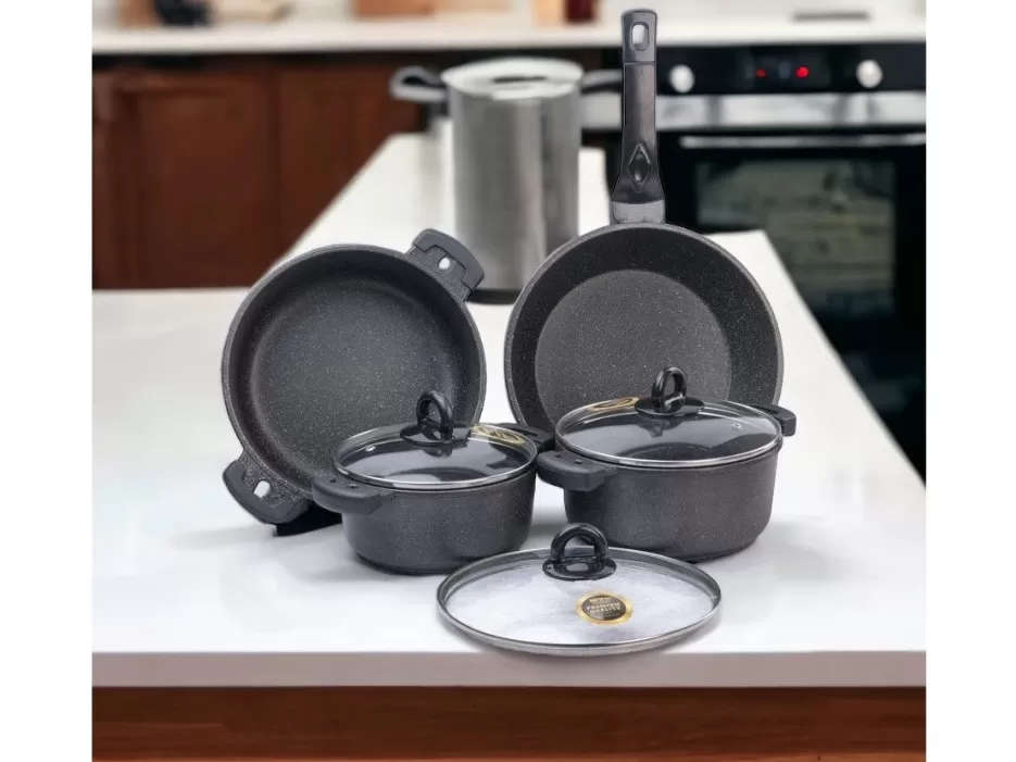 Bộ nồi đúc chống dinh Bennix Thái Lan BN-01 HOME,combo 4 món ( Nồi 18cm, 20cm,24cm,chảo  26cm)