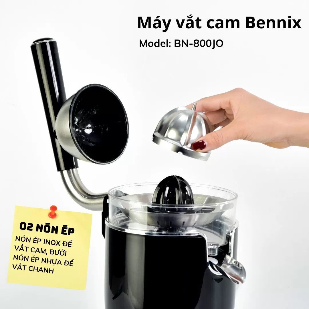 Máy Vắt Cam Có Tay Cầm, Lưới Lọc Inox BENNIX BN-800JO