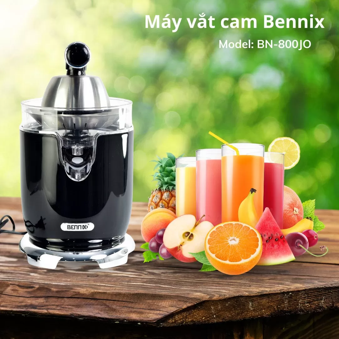 Máy Vắt Cam Có Tay Cầm, Lưới Lọc Inox BENNIX BN-800JO