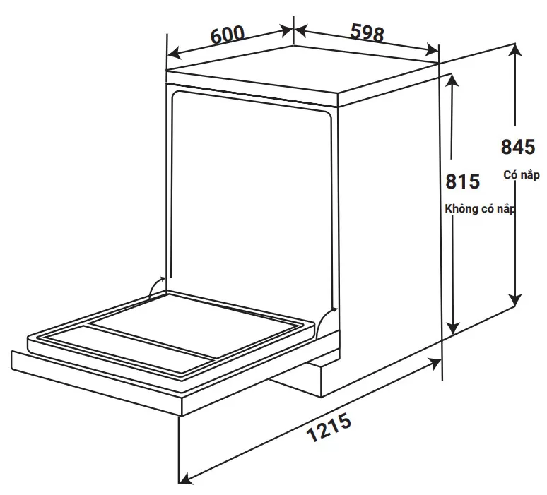 MÁY RỬA BÁT KAFF KF-BHMI815Y ( Sức chứa 17 bộ đồ ăn Châu Âu )