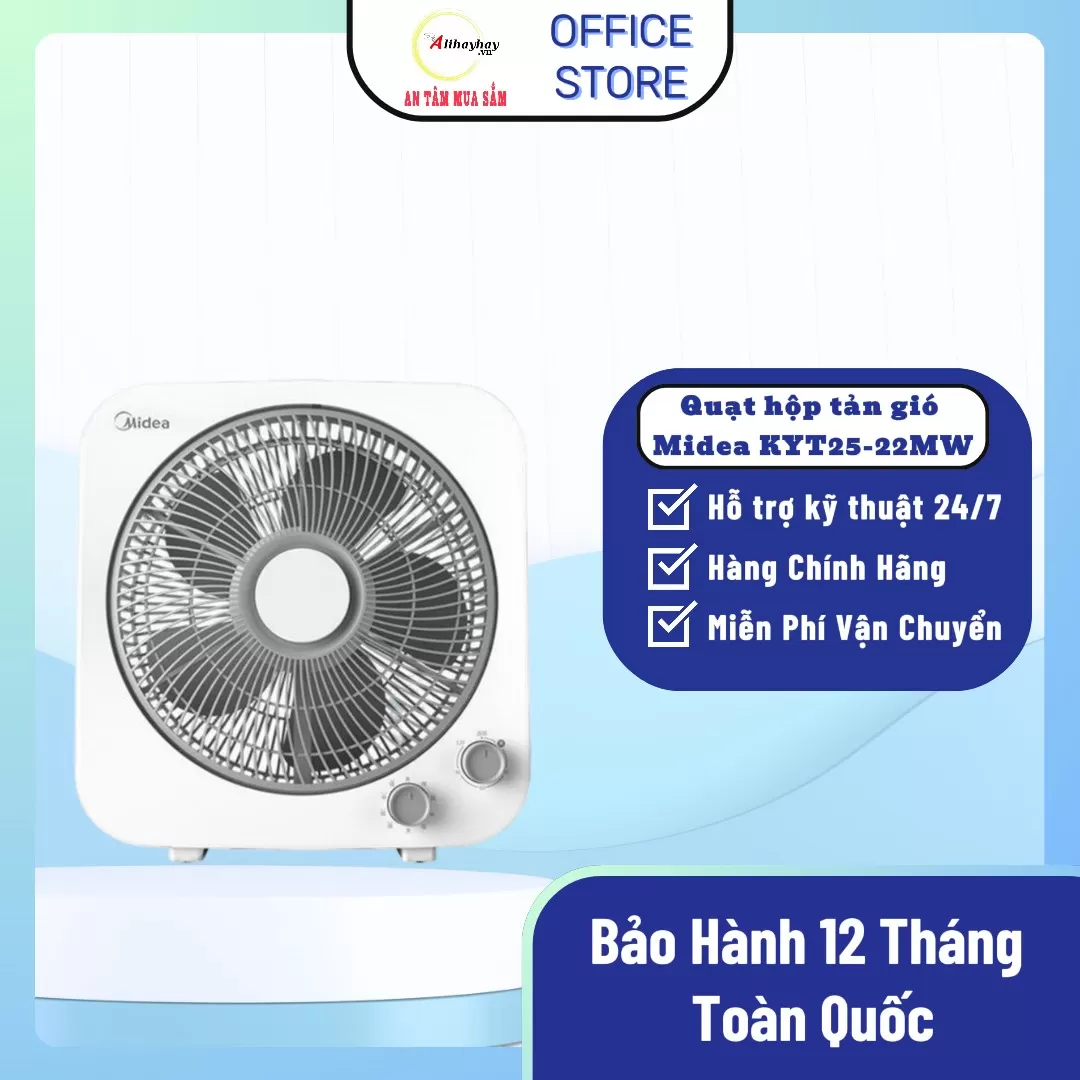 Quạt hộp tản gió Midea KYT25-22MW công suất 30W cánh 10 inch, bảo hành 12 tháng
