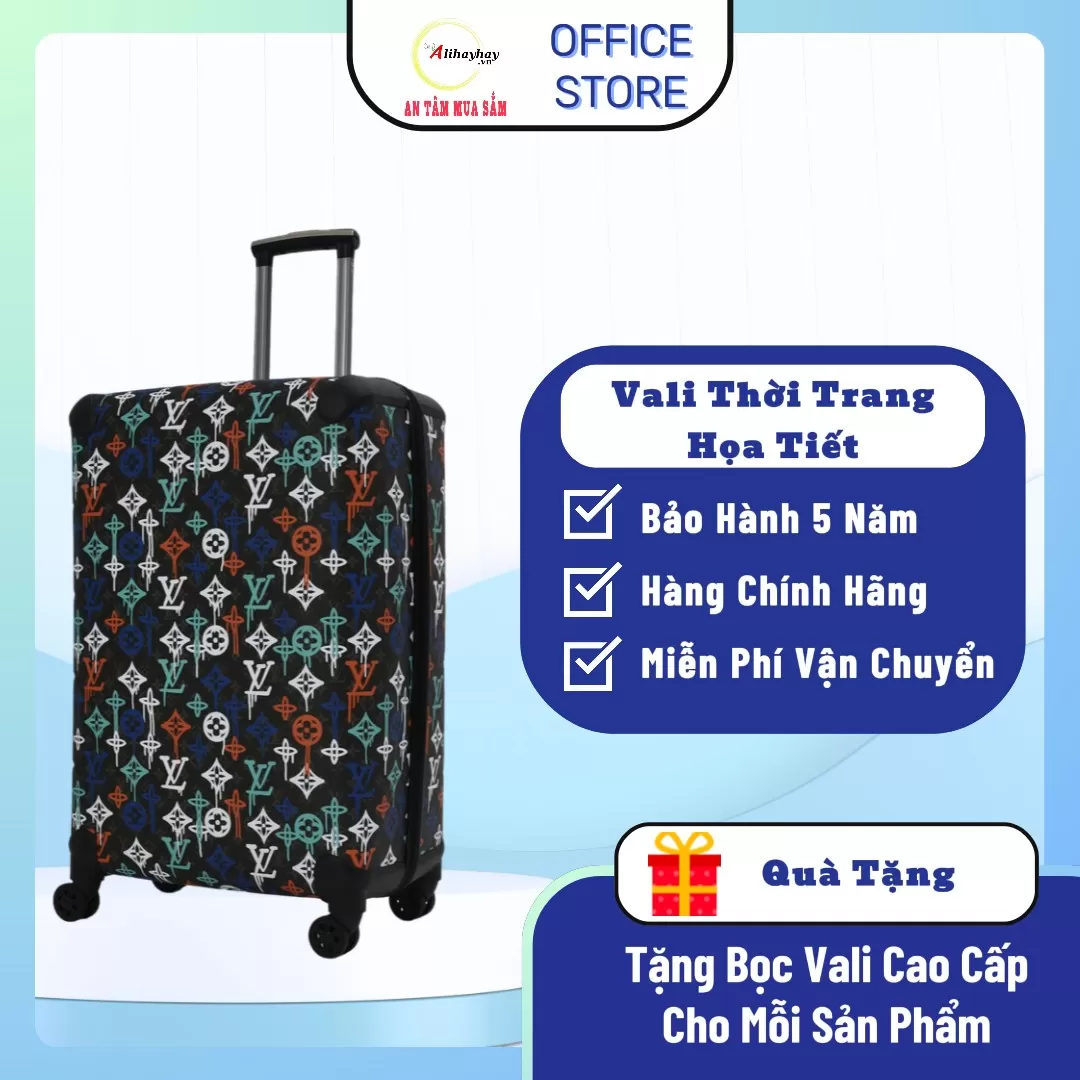 Vali Thời Trang Luxury Logo Họa Tiết LV( FREE SHIP toàn quốc)