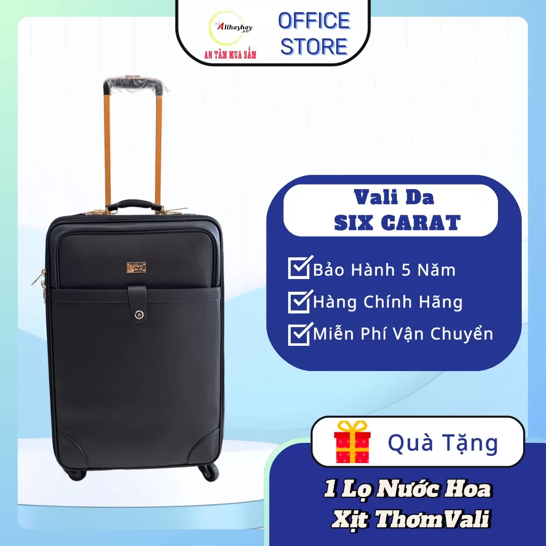 Vali Da Cao Cấp Six Carat màu đen
