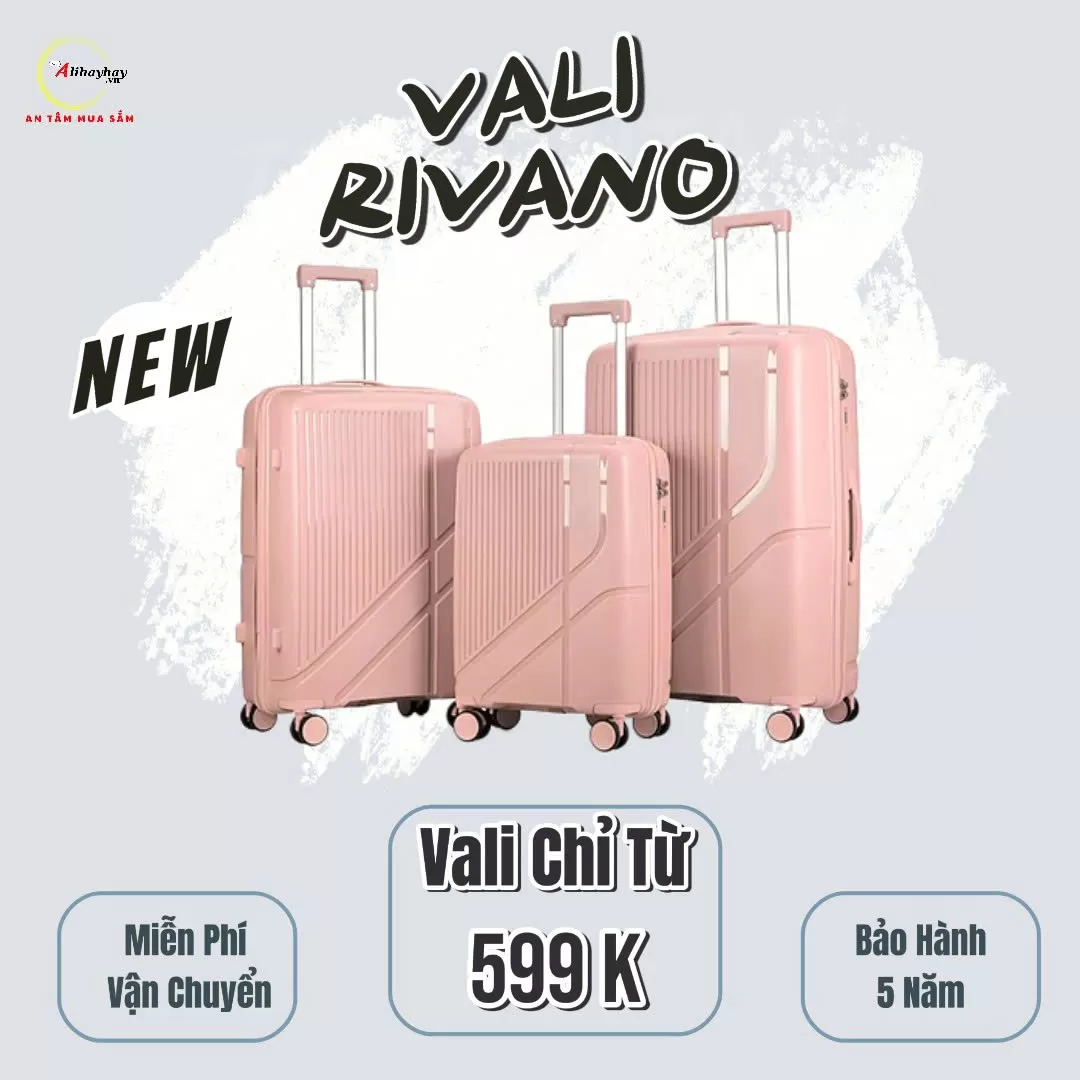 Vali nhựa PP - RIVARO màu hồng